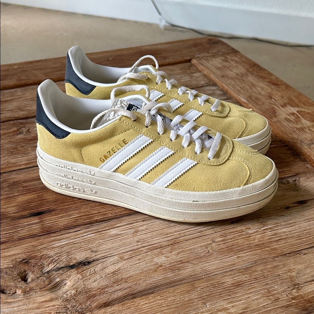 Adidas Gazelle Yellow and White Sneakers